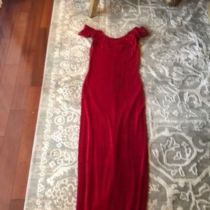 Off the shoulder glitter dress